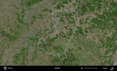 Avallon. B uydusundaki görüntülerde Fransa 'nın idari bölgesinin ana hatları belirlenmiş.