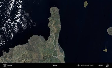 Bastia. B uydusundaki görüntülerde Fransa 'nın idari bölgesinin ana hatları belirlenmiş.
