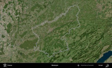 Besancon. B uydusundaki görüntülerde Fransa 'nın idari bölgesinin ana hatları belirlenmiş.
