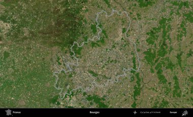 Bourges. B uydusundaki görüntülerde Fransa 'nın idari bölgesinin ana hatları belirlenmiş.