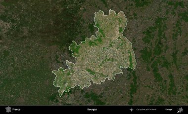 Bourges. Fransa 'nın idari alanı koyu renkli bir B uydusu görüntüsüyle vurgulandı ve özetlendi