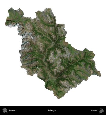 Briancon. Fransa 'nın idari bölgesi B uydusundaki görüntülerde beyaza izole edildi