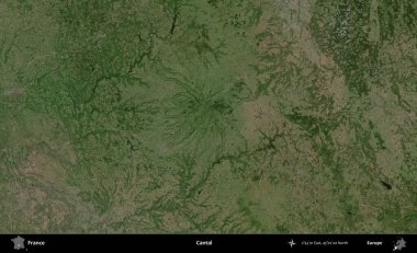 Cantal. B uydusundan alınan görüntülerde Fransa 'nın idari bölgesi
