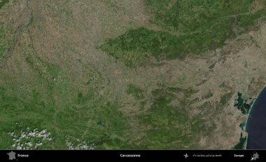 Carcassonne. B uydusundan alınan görüntülerde Fransa 'nın idari bölgesi