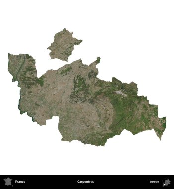 Marangozlar. Fransa 'nın idari bölgesi B uydusundaki görüntülerde beyaza izole edildi