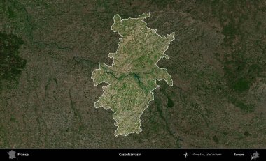 Castelsarrasin. Fransa 'nın idari alanı koyu renkli bir B uydusu görüntüsüyle vurgulandı ve özetlendi