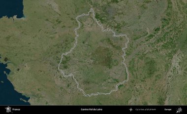 Merkez-Val de Loire. B uydusundaki görüntülerde Fransa 'nın idari bölgesinin ana hatları belirlenmiş.