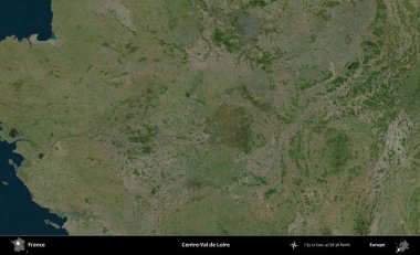 Merkez-Val de Loire. B uydusundan alınan görüntülerde Fransa 'nın idari bölgesi