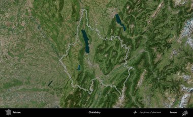 Chambery. B uydusundaki görüntülerde Fransa 'nın idari bölgesinin ana hatları belirlenmiş.