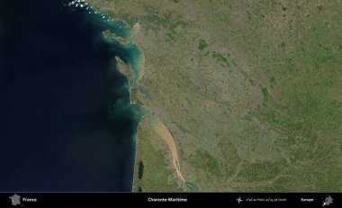 Charente-Maritime. B uydusundan alınan görüntülerde Fransa 'nın idari bölgesi