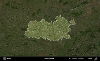 Şato-Gontier. Fransa 'nın idari alanı koyu renkli bir B uydusu görüntüsüyle vurgulandı ve özetlendi