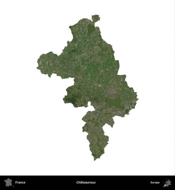 Chateauroux. Fransa 'nın idari bölgesi B uydusundaki görüntülerde beyaza izole edildi