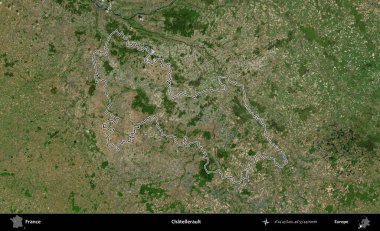 Chatellerault. B uydusundaki görüntülerde Fransa 'nın idari bölgesinin ana hatları belirlenmiş.