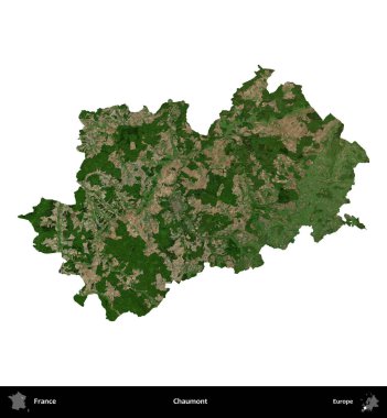 Chaumont. Fransa 'nın idari bölgesi B uydusundaki görüntülerde beyaza izole edildi