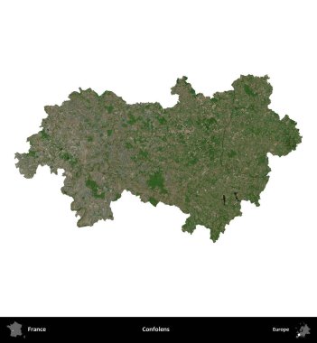 Confolens. Fransa 'nın idari bölgesi B uydusundaki görüntülerde beyaza izole edildi