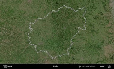 Correze. B uydusundaki görüntülerde Fransa 'nın idari bölgesinin ana hatları belirlenmiş.