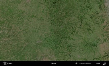 Correze. B uydusundan alınan görüntülerde Fransa 'nın idari bölgesi