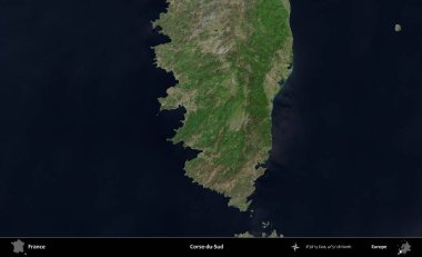 Corse-du-Sud. B uydusundan alınan görüntülerde Fransa 'nın idari bölgesi