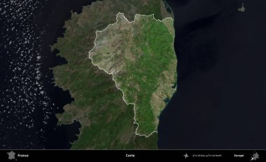 Doğru. Fransa 'nın idari alanı koyu renkli bir B uydusu görüntüsüyle vurgulandı ve özetlendi