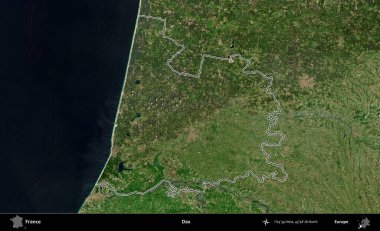 Dax. B uydusundaki görüntülerde Fransa 'nın idari bölgesinin ana hatları belirlenmiş.
