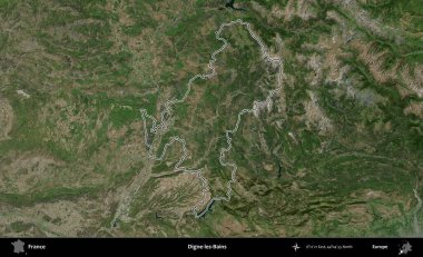 Digne-les-Bains. B uydusundaki görüntülerde Fransa 'nın idari bölgesinin ana hatları belirlenmiş.