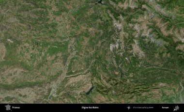 Digne-les-Bains. B uydusundan alınan görüntülerde Fransa 'nın idari bölgesi