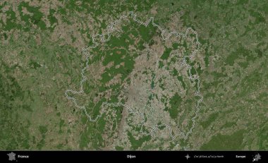 Dijon. B uydusundaki görüntülerde Fransa 'nın idari bölgesinin ana hatları belirlenmiş.