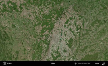 Dijon. B uydusundan alınan görüntülerde Fransa 'nın idari bölgesi