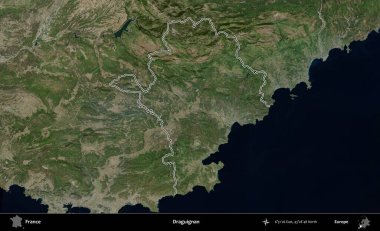 Draguignan. B uydusundaki görüntülerde Fransa 'nın idari bölgesinin ana hatları belirlenmiş.