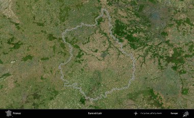 Eure-et-Loir. B uydusundaki görüntülerde Fransa 'nın idari bölgesinin ana hatları belirlenmiş.