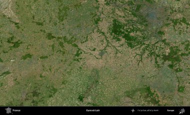 Eure-et-Loir. B uydusundan alınan görüntülerde Fransa 'nın idari bölgesi