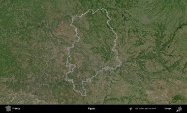 Figeac. B uydusundaki görüntülerde Fransa 'nın idari bölgesinin ana hatları belirlenmiş.