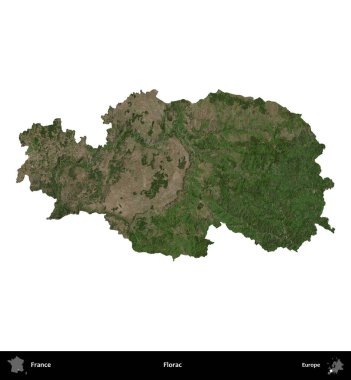 Florac. Fransa 'nın idari bölgesi B uydusundaki görüntülerde beyaza izole edildi