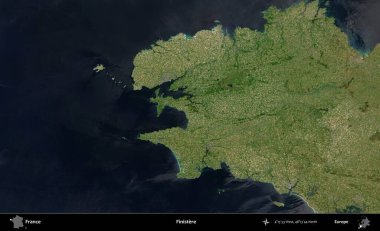 Finistere. B uydusundan alınan görüntülerde Fransa 'nın idari bölgesi