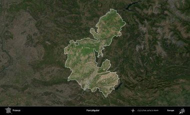 Biraz daha sessiz. Fransa 'nın idari alanı koyu renkli bir B uydusu görüntüsüyle vurgulandı ve özetlendi