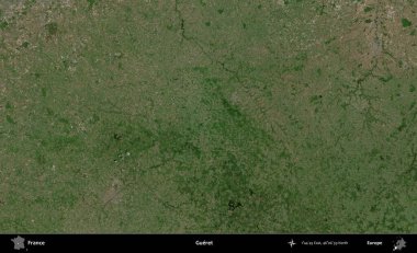 Gueret. B uydusundan alınan görüntülerde Fransa 'nın idari bölgesi