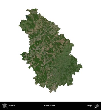 Haute-Marne. Fransa 'nın idari bölgesi B uydusundaki görüntülerde beyaza izole edildi
