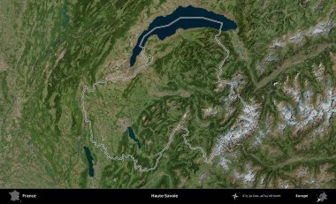 Haute-Savoie. B uydusundaki görüntülerde Fransa 'nın idari bölgesinin ana hatları belirlenmiş.