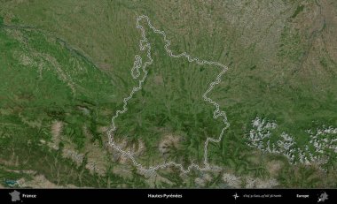 Hautes-Pyrenees 'de. B uydusundaki görüntülerde Fransa 'nın idari bölgesinin ana hatları belirlenmiş.