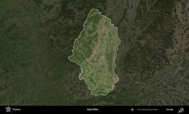 Haut-Rhin. Fransa 'nın idari alanı koyu renkli bir B uydusu görüntüsüyle vurgulandı ve özetlendi