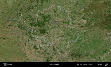 Indre-et-Loire. B uydusundaki görüntülerde Fransa 'nın idari bölgesinin ana hatları belirlenmiş.