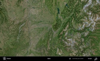 Isere. B uydusundan alınan görüntülerde Fransa 'nın idari bölgesi