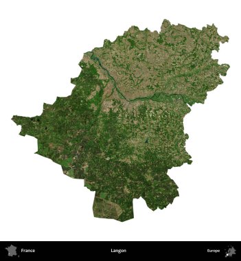 Langon. Fransa 'nın idari bölgesi B uydusundaki görüntülerde beyaza izole edildi