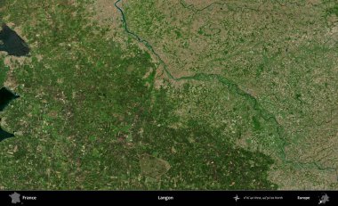 Langon. B uydusundan alınan görüntülerde Fransa 'nın idari bölgesi