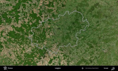 Langres. B uydusundaki görüntülerde Fransa 'nın idari bölgesinin ana hatları belirlenmiş.