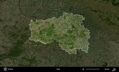 Laon. Fransa 'nın idari alanı koyu renkli bir B uydusu görüntüsüyle vurgulandı ve özetlendi