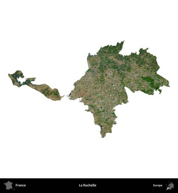 La Rochelle. Fransa 'nın idari bölgesi B uydusundaki görüntülerde beyaza izole edildi