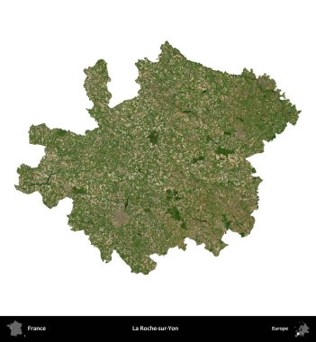 La Roche-sur-Yon. Fransa 'nın idari bölgesi B uydusundaki görüntülerde beyaza izole edildi