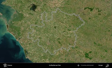 La Roche-sur-Yon. B uydusundaki görüntülerde Fransa 'nın idari bölgesinin ana hatları belirlenmiş.
