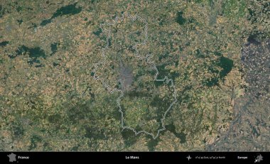 Le Mans 'da. B uydusundaki görüntülerde Fransa 'nın idari bölgesinin ana hatları belirlenmiş.